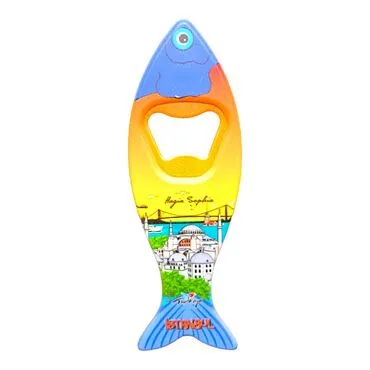 Toptan İstanbul Temalı Myros Balık Açacak Magnet 42x130 mm - 20