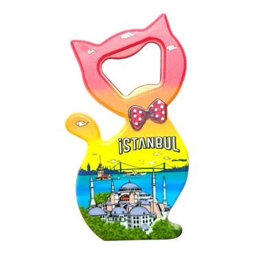 Istanbul Themed UV Cat Shaped Bottle Opener - 27