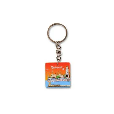 Wholesale Marmaris Themed Myros UV Round Keychain 40.57*40.57 mm