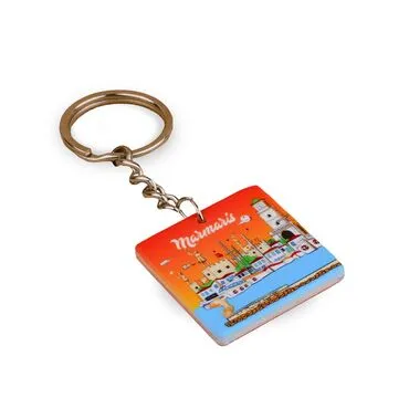 Wholesale Marmaris Themed Myros UV Round Keychain 40.57*40.57 mm - 5