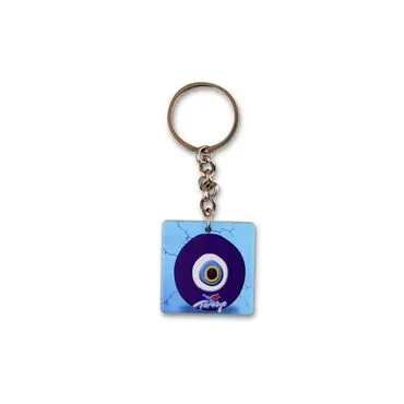 Wholesale Nazar Themed Myros UV Round Keychain 40.57x40.57mm