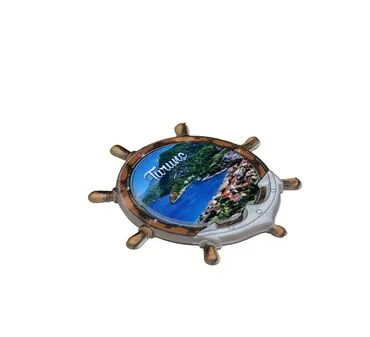 Wholesale Turunç Themed Myros UV Rudder Shaped Refrigerator Magnet 82*82 mm - Standart - 2