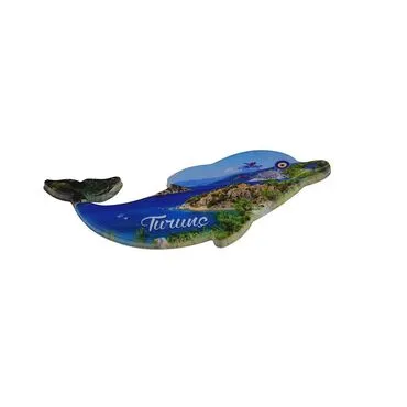 Wholesale Turunç Themed Myros UV Dolphin Shaped Refrigerator Magnet 110*50 mm - Standart - 2