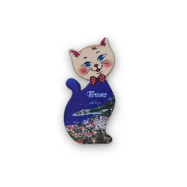 Wholesale Turunç Themed Myros UV Cat Shaped Refrigerator Magnet 43*87 mm