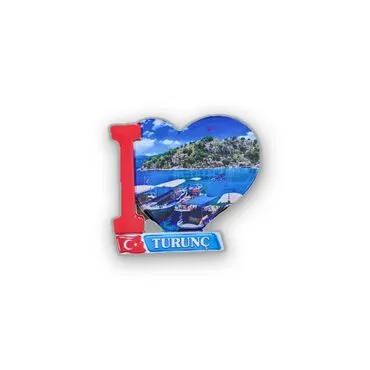 Wholesale Turunç Themed Myros UV Heart Shaped Refrigerator Magnet 86*62 mm