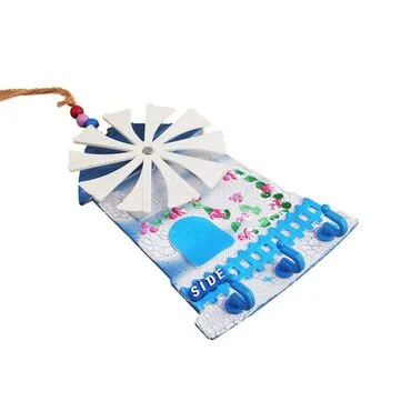 Wholesale Side Themed Injection Keychain Windmill House