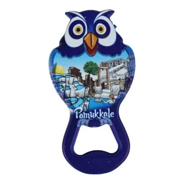 Wholesale Pamukkale Themed Myros UV Owl Bottle Opener