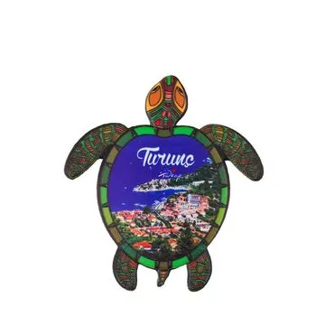 Wholesale Turunç Themed Myros UV Turtle Shaped Refrigerator Magnet 80*74 mm