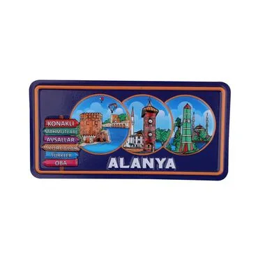 Alanya Themed Embossed Pvc Oppression Fridge Magnet