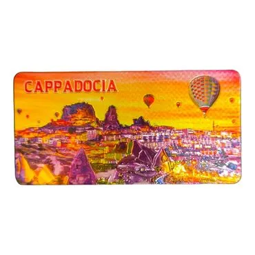 Wholesale Cappadocia Themed Metallic Refrigerator Magnet 50x100 mm