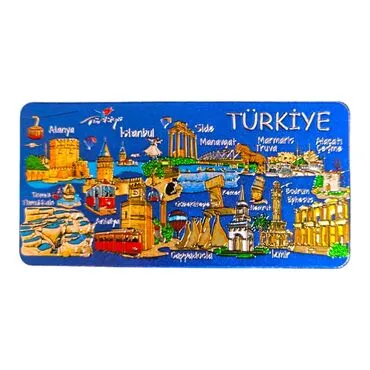 Toptan Türkiye Temalı Metali̇ze Magnet 50*100 Mm