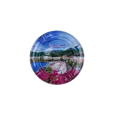 Wholesale Marmaris Themed Myros Round Glass Ashtray