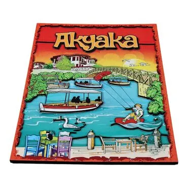 Wholesale Akyaka Themed Myros 20x29 cm Wooden Sign