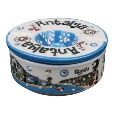 Wholesale Antalya Themed Traditional Large Flip Top Ashtray 115*55 mm - Standart - 3