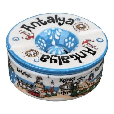 Wholesale Antalya Themed Traditional Large Flip Top Ashtray 115*55 mm - Standart - 4