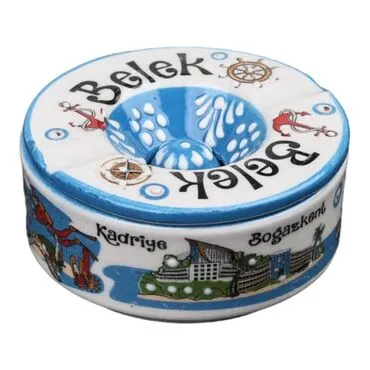 Wholesale Belek Themed Traditional Large Covered Ashtray 115*55 mm - Standart - 3