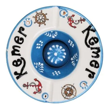 Wholesale Kemer Themed Traditional Lidded Large Ashtray 115*55 mm - Standart - 2
