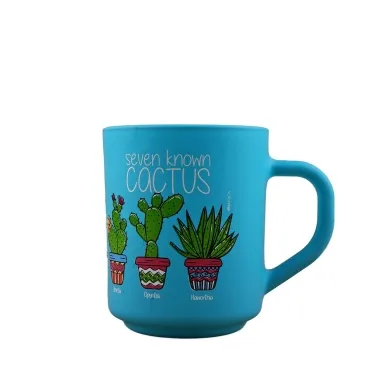 Wholesale Cactus Themed Myros Painted Glass Mug - 2