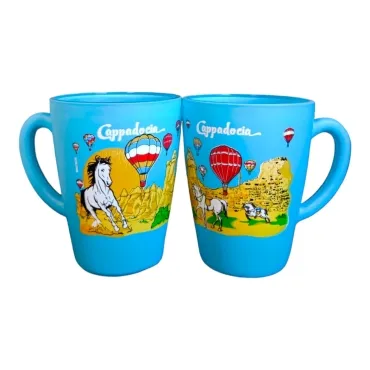 Wholesale Cappadocia Themed Oval Glass Mug 27 Cl
