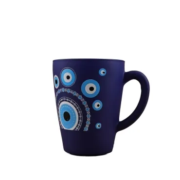 Wholesale Nazar Themed Oval Glass Mug 27 Cl - Standart - 3