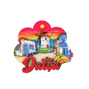 Wholesale Datça Themed 3D Picture Wooden Refrigerator Magnet - 8