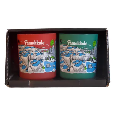 Wholesale Pamukkale Themed Glass Mug Set of 2 - 4