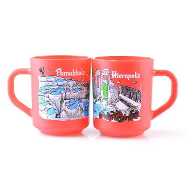 Wholesale Pamukkale Themed Glass Mug Set of 2 - 5