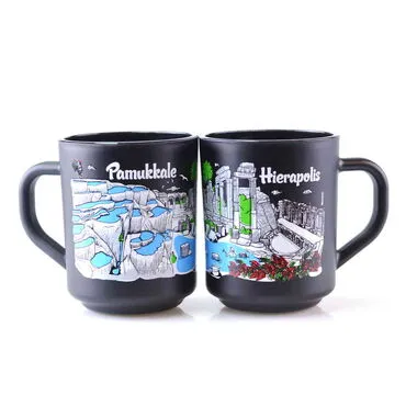 Wholesale Pamukkale Themed Glass Mug Set of 2 - 7