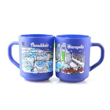 Wholesale Pamukkale Themed Glass Mug Set of 2 - 8