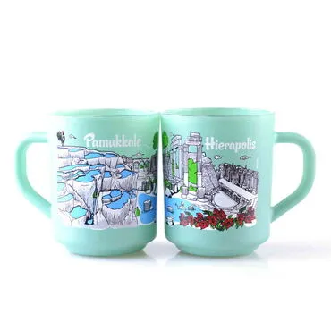Wholesale Pamukkale Themed Glass Mug Set of 2 - 10