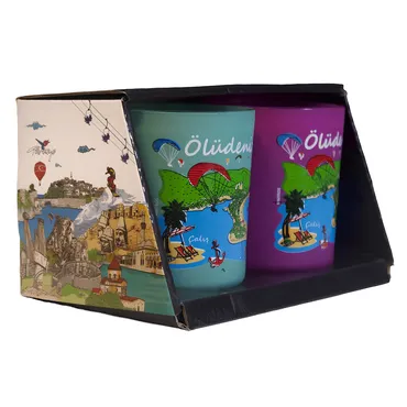 Wholesale Fethiye Themed Glass Mug Set of 2 - 2