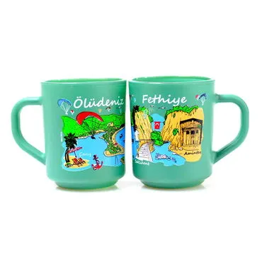 Wholesale Fethiye Themed Glass Mug Set of 2 - 8