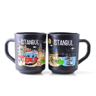 Istanbul Themed Dual Glass Mug Set - 7