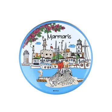 Wholesale Marmaris Themed Myros Lid Scented Love Candle