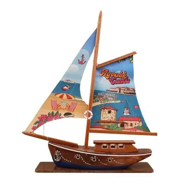 Wholesale Ayvalık Themed Wooden Sailboat Decor Ab1
