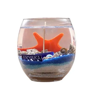 Wholesale Akyaka Themed Myros Glass Dome Transparent Candle