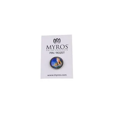 Wholesale Marmaris Themed Myros Round Badge 18 mm