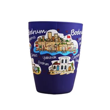 Wholesale Bodrum Themed Oval Glass Mug 27 Cl - 2