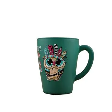 Wholesale Owl Themed Oval Glass Mug 27 Cl - Standart - 3
