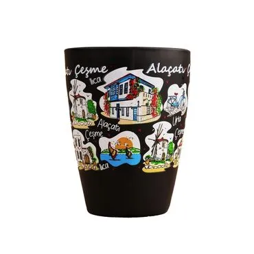Wholesale Çeşme Themed Oval Glass Mug 27 Cl - 2