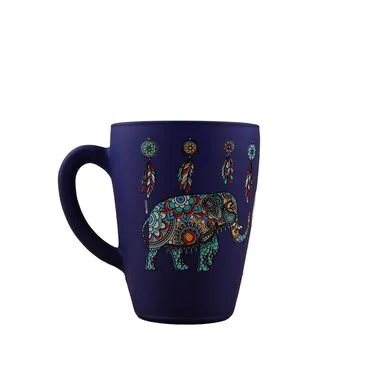 Wholesale Elephant Themed Oval Glass Mug 27 Cl