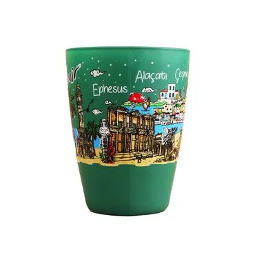 Wholesale Izmir Themed Oval Glass Mug 27 Cl - Standart - 2
