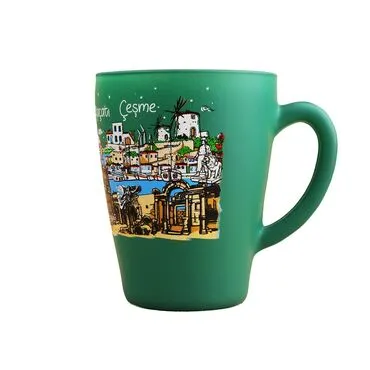 Wholesale Izmir Themed Oval Glass Mug 27 Cl - Standart - 3