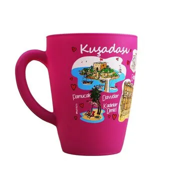 Toptan Kuşadası Temalı Oval Cam Kupa 27 Cl