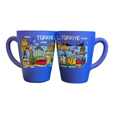 Wholesale Turkey Themed Oval Glass Mug 27 Cl