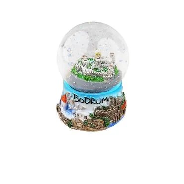 Wholesale Bodrum Themed Polyester Snow Globe 65 mm