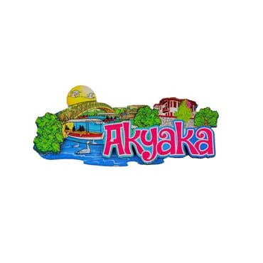 Wholesale Akyaka Themed 3D Picture Wooden Refrigerator Magnet