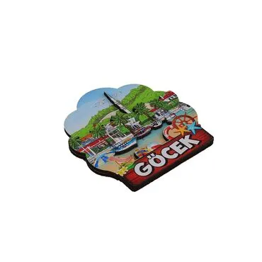 Wholesale Göcek Themed 3D Picture Wooden Refrigerator Magnet - 5