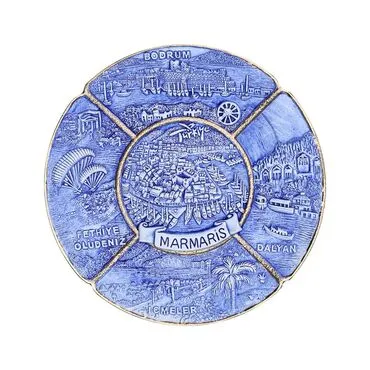 Toptan Marmaris Temalı 20 Cm Organi̇k Tabak - 3