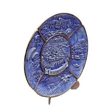 Toptan Marmaris Temalı 20 Cm Organi̇k Tabak - 6